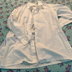 DKNY City White Button Down Tunic